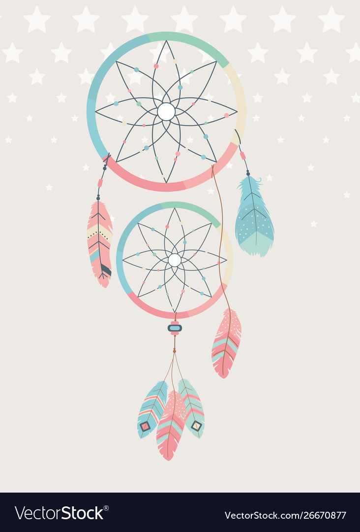 Dream catcher hanging boho style Royalty Free Vector Image