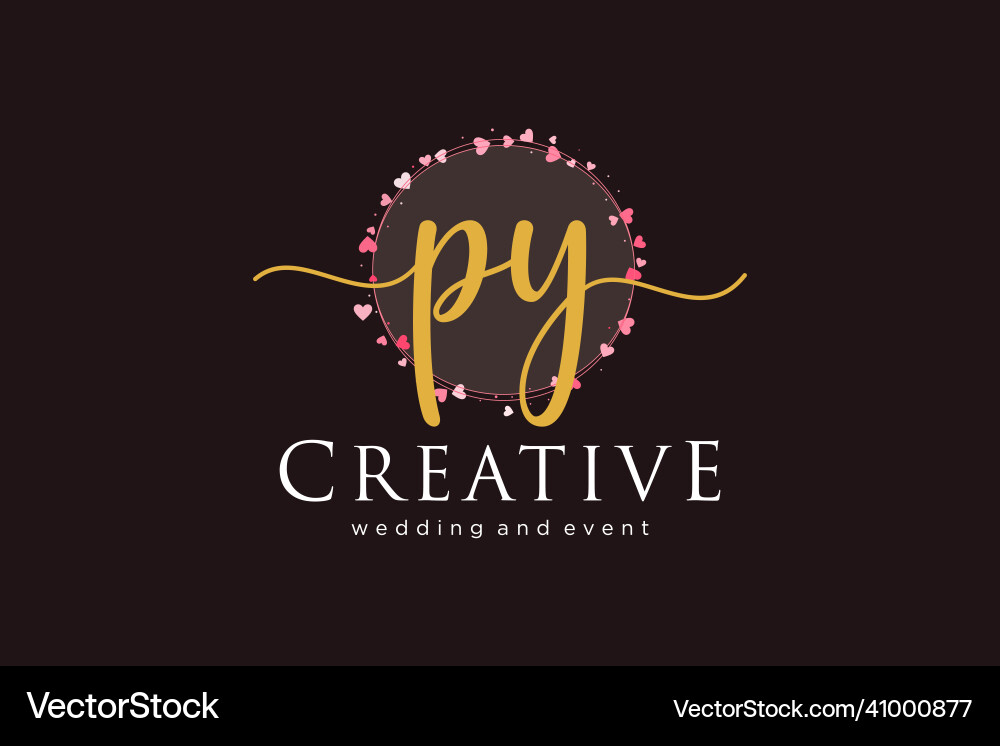 Initial py feminine logo usable Royalty Free Vector Image