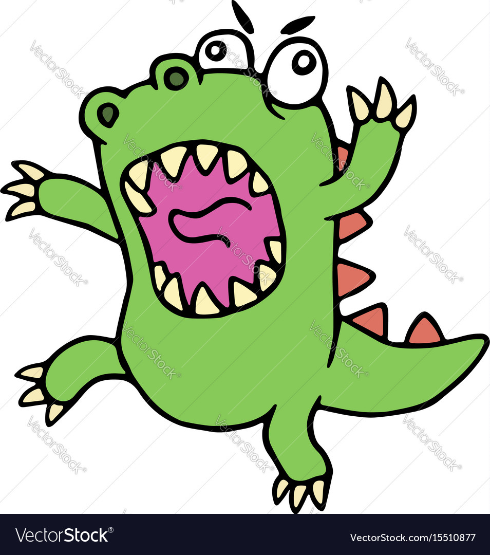 Royalty-Free (RF) Clip Art Illustration of a Cartoon Dinosaur