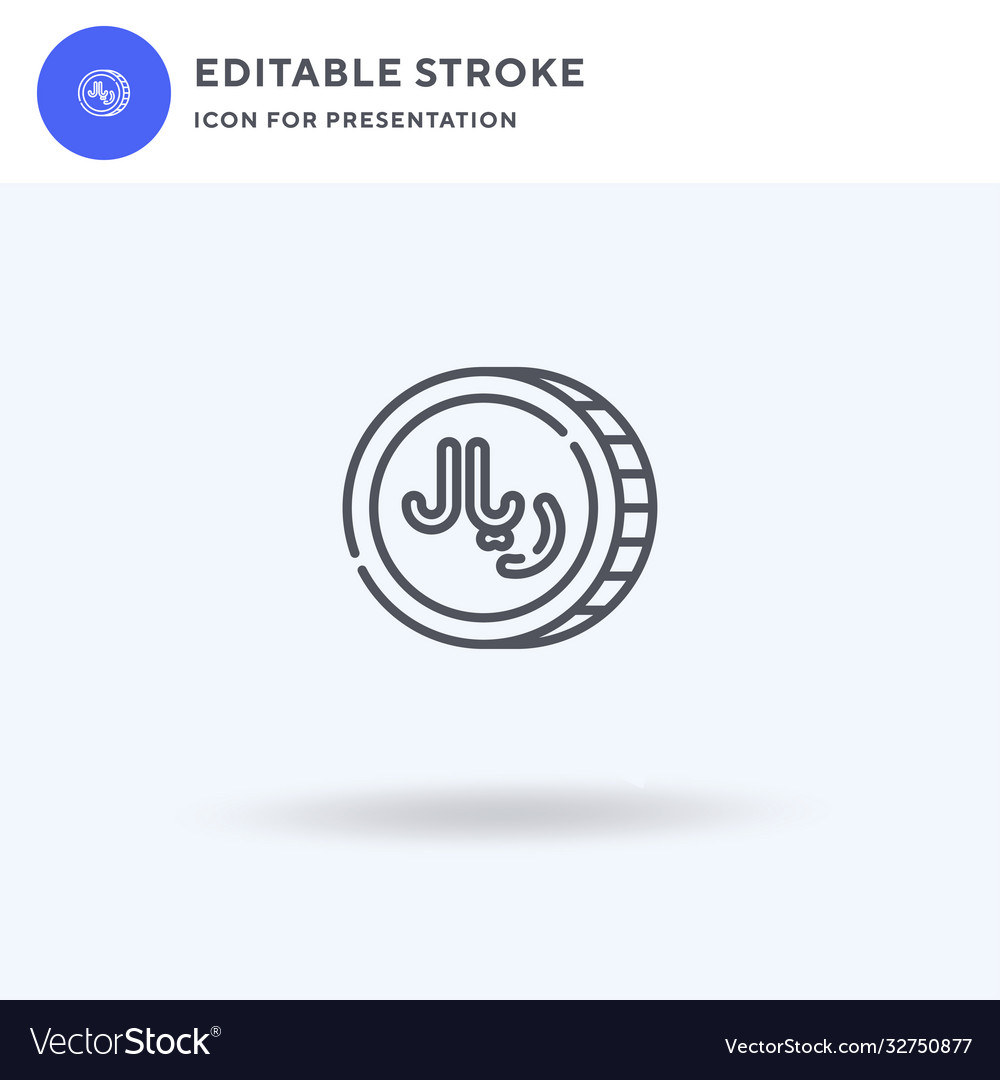 Riyal icon filled flat sign solid Royalty Free Vector Image