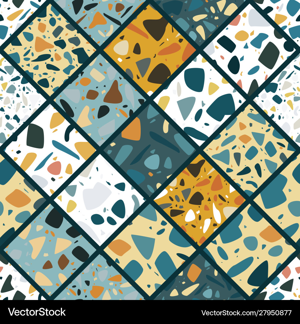 Terrazzo seamless pattern design Royalty Free Vector Image