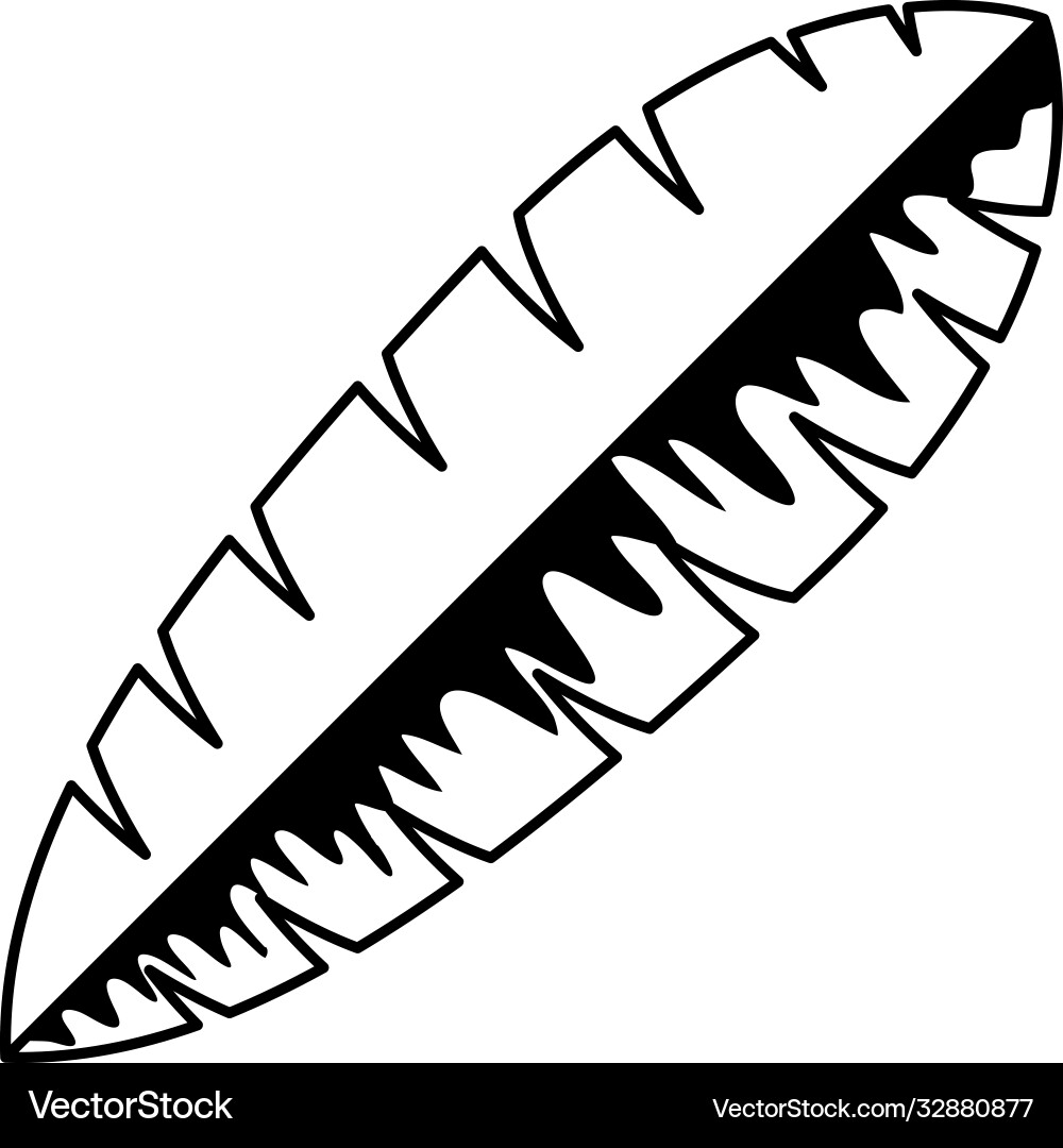 Tree palm leaf foliage icon Royalty Free Vector Image