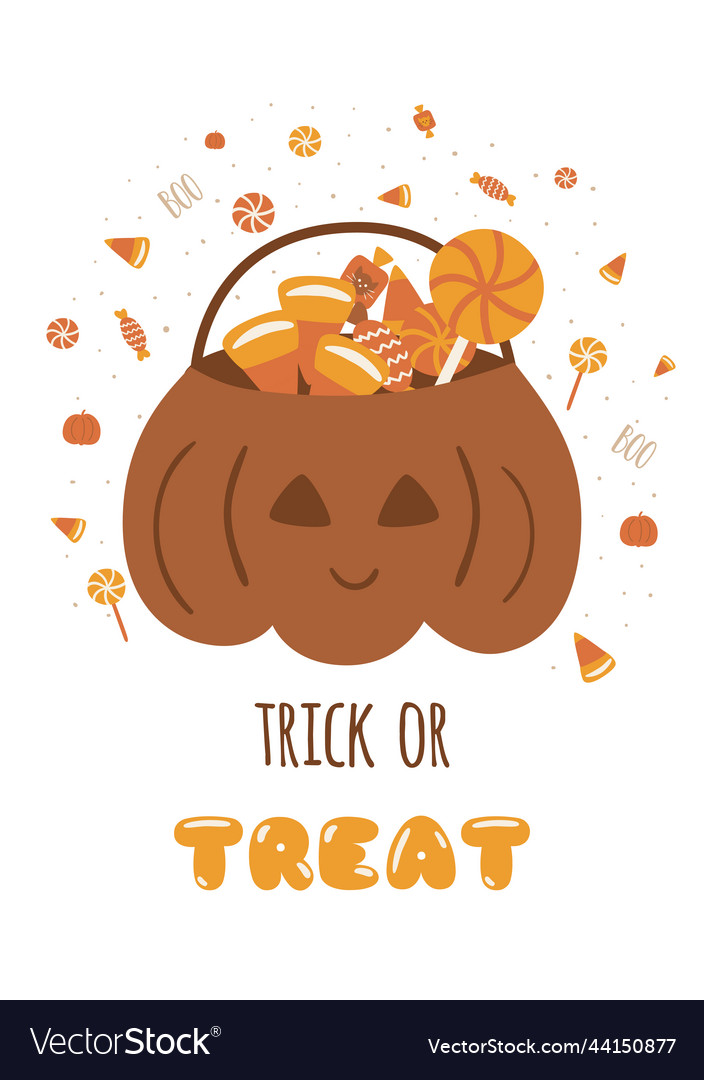 Trick or treat bag with halloween sweets candies Vector Image