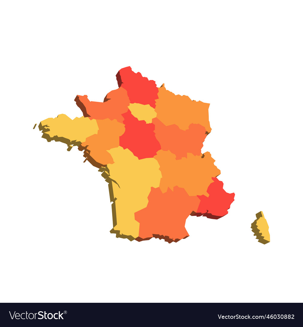 France political map of administrative divisions Vector Image