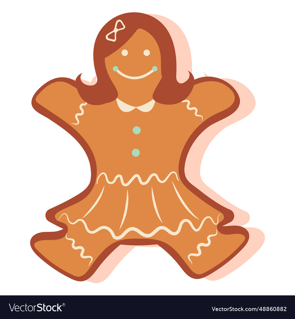 Gingerbread cookie girl Royalty Free Vector Image