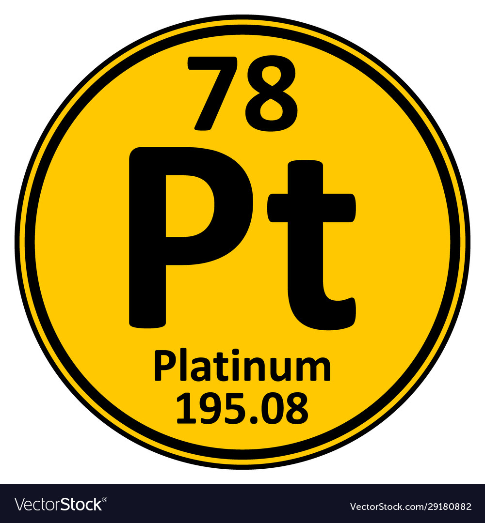 Periodic table element platinum icon Royalty Free Vector