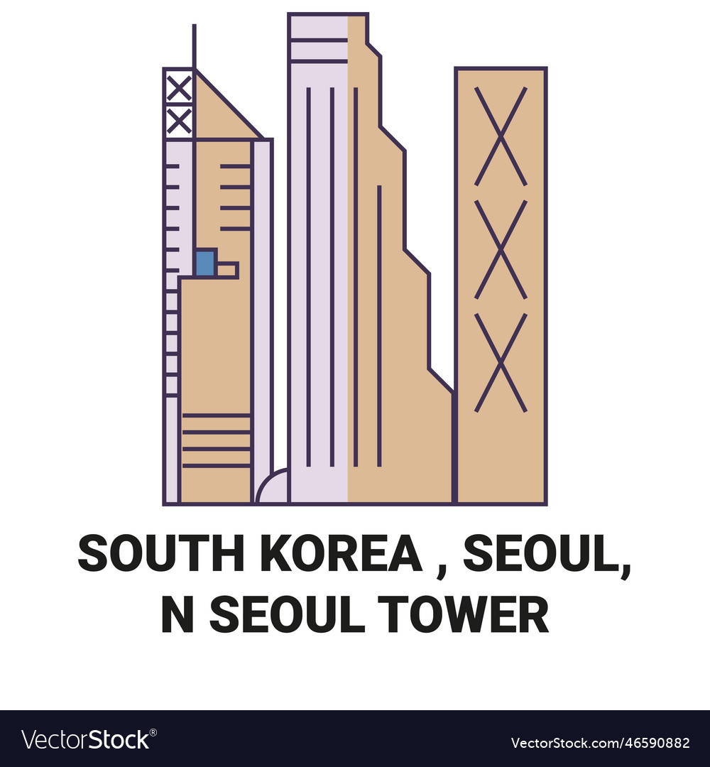 Republic of korea seoul city travel landmark Vector Image