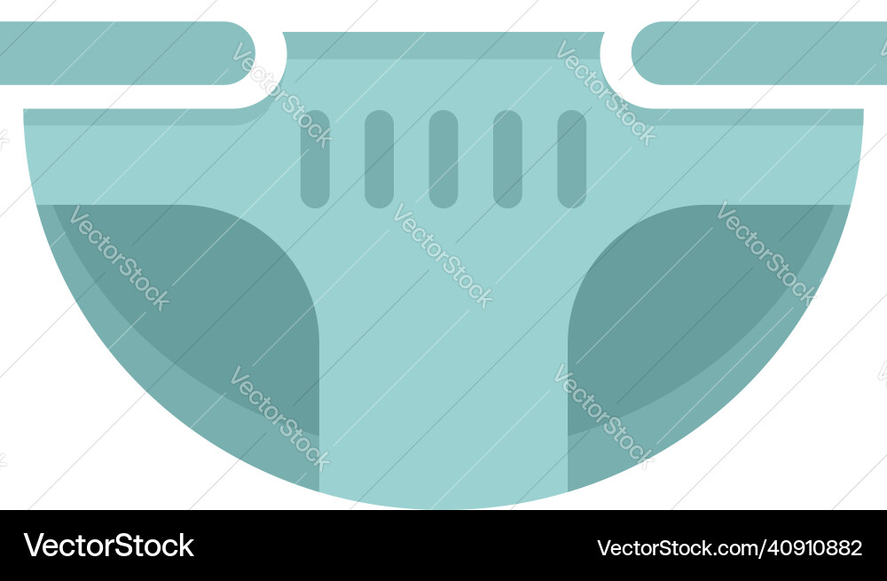 Single diaper icon flat isolated Royalty Free Vector Image