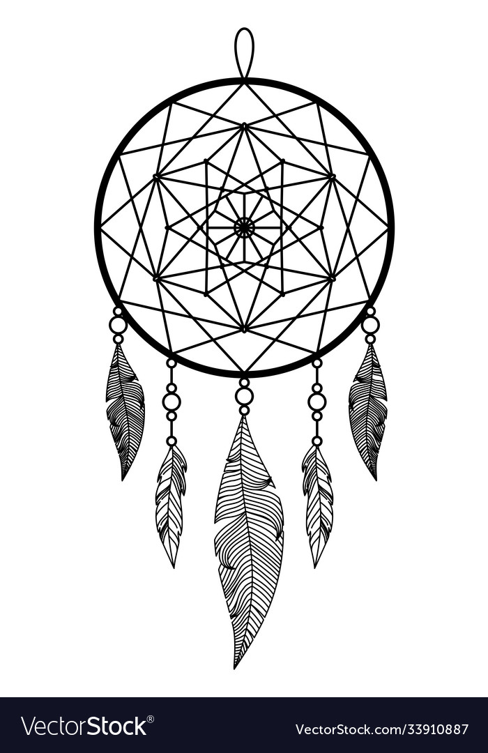 Isolated image a dream catcher on white Royalty Free Vector