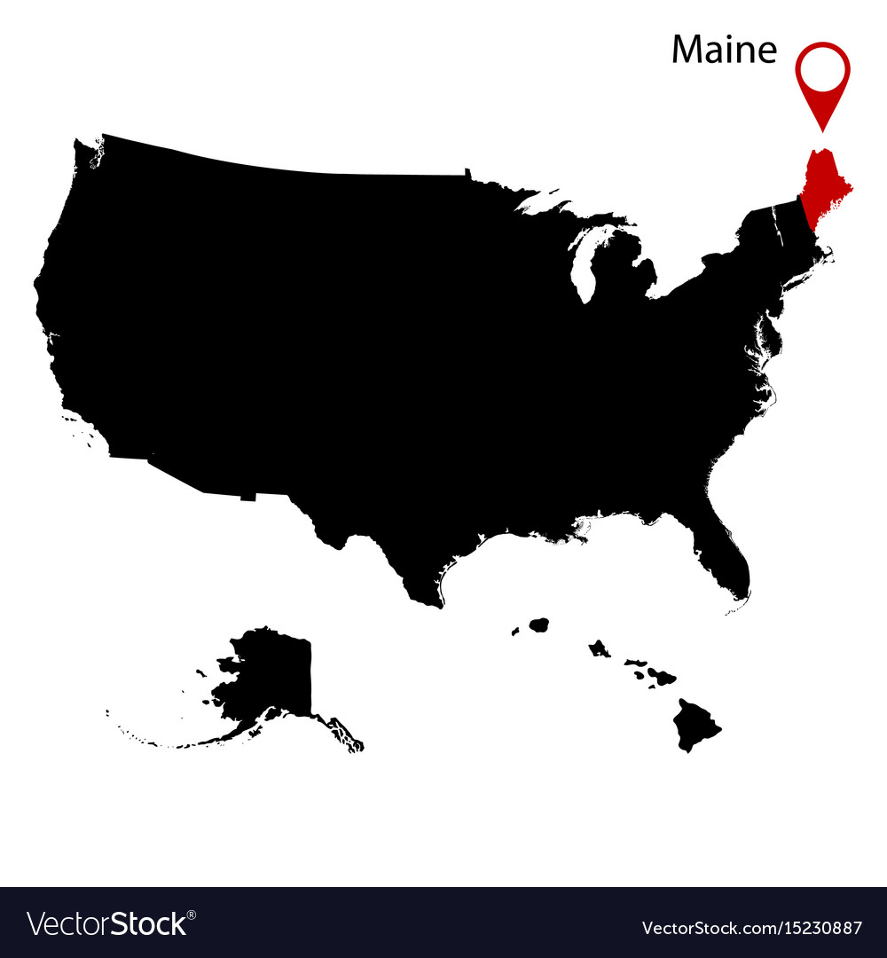 Map of the us state of maine Royalty Free Vector Image