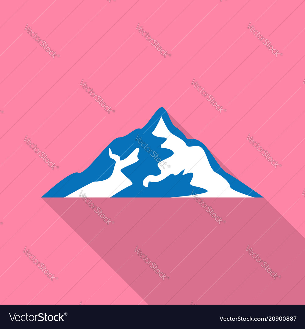 Mountain shape icon flat style Royalty Free Vector Image