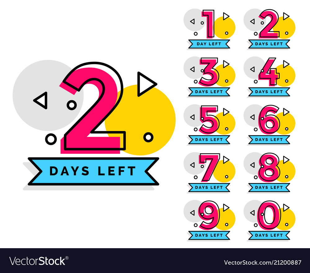 Number of days left badge for sale or promotion Vector Image