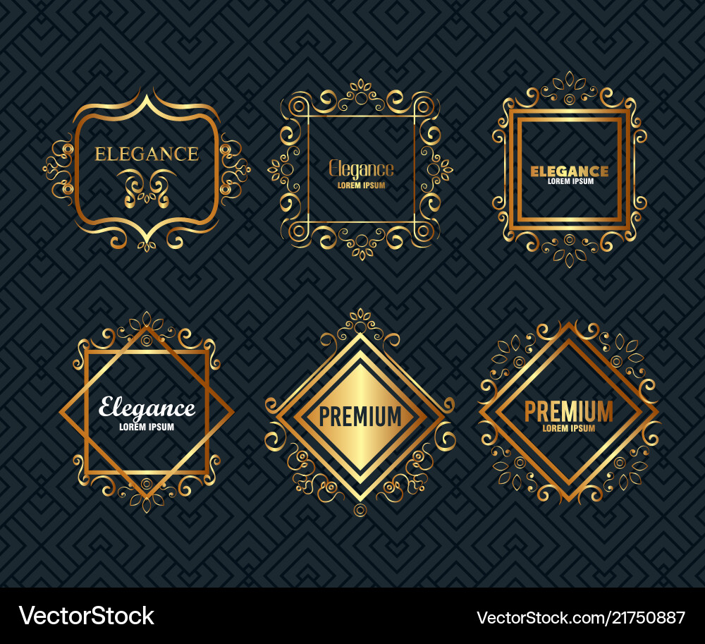Premium and elegance set frames Royalty Free Vector Image