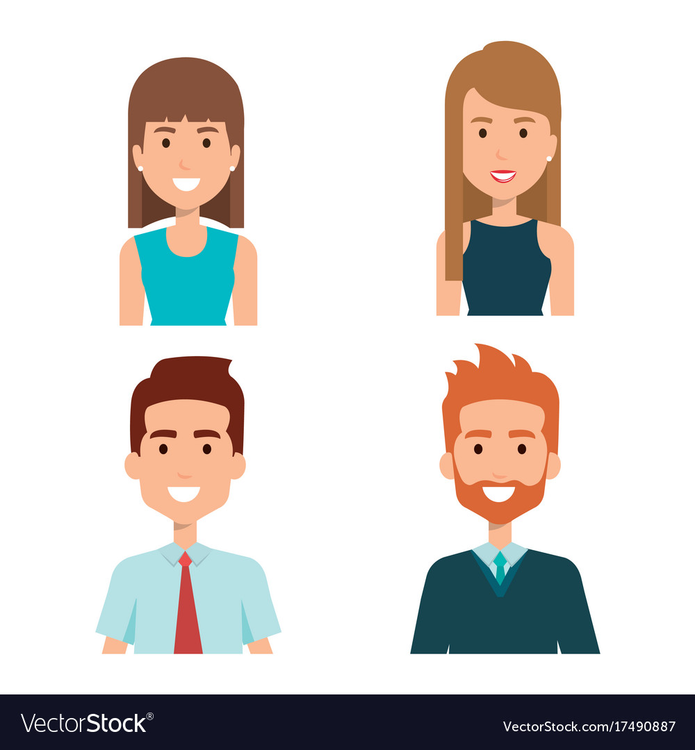 Young people group avatars Royalty Free Vector Image