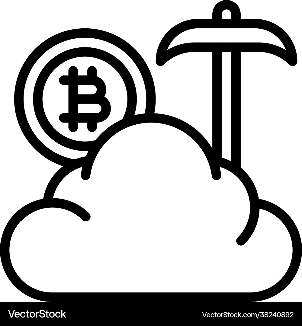 Cloud mining icon cryptocurrency related Vector Image