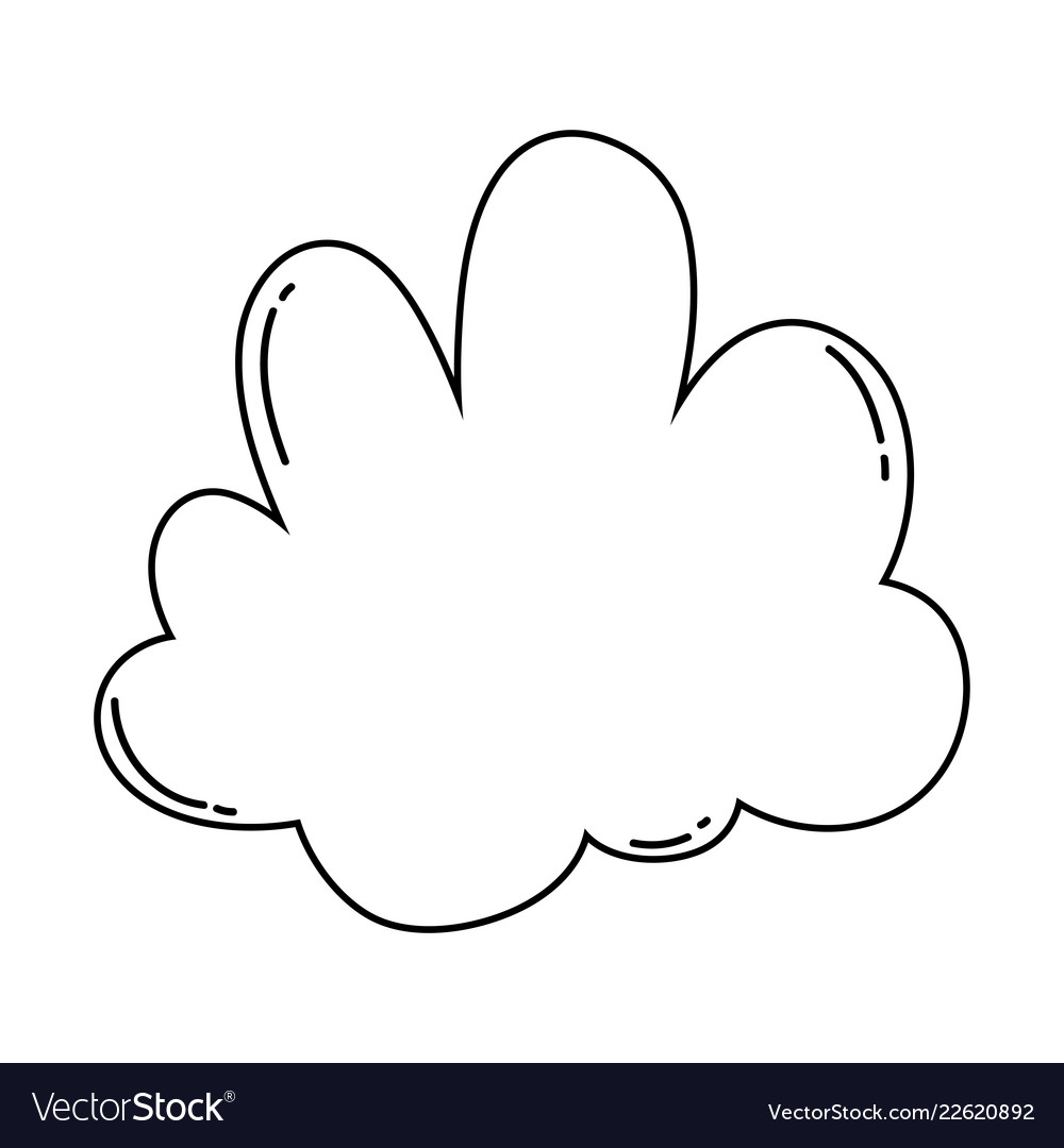 Cute cloud cartoon isolated black and white Vector Image