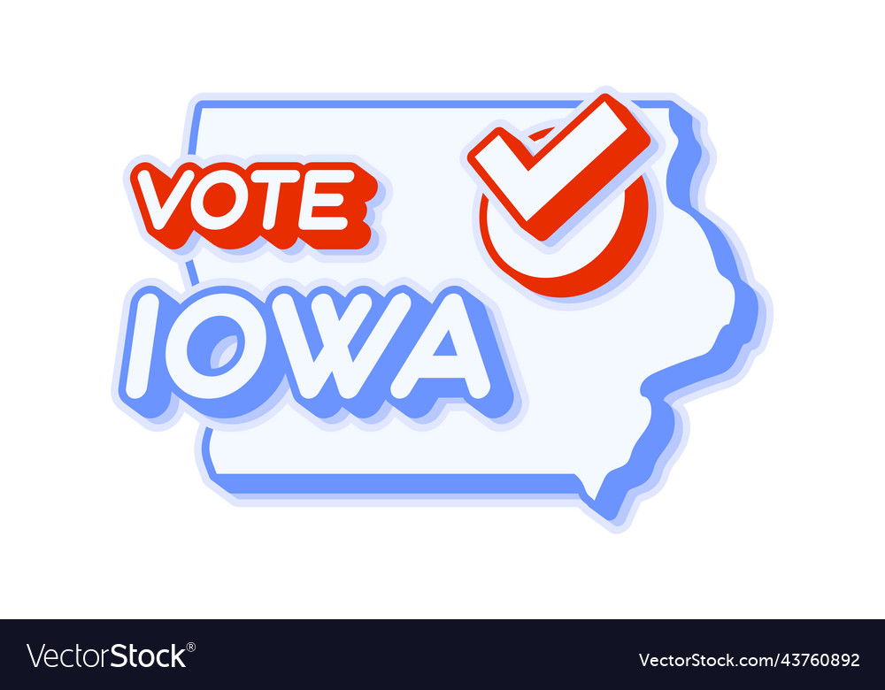 Presidential vote in iowa usa 2020 state map Vector Image