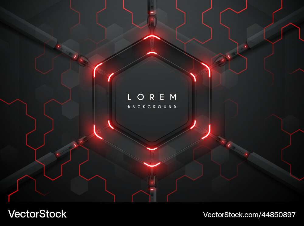 Abstract technology background with red lights Vector Image