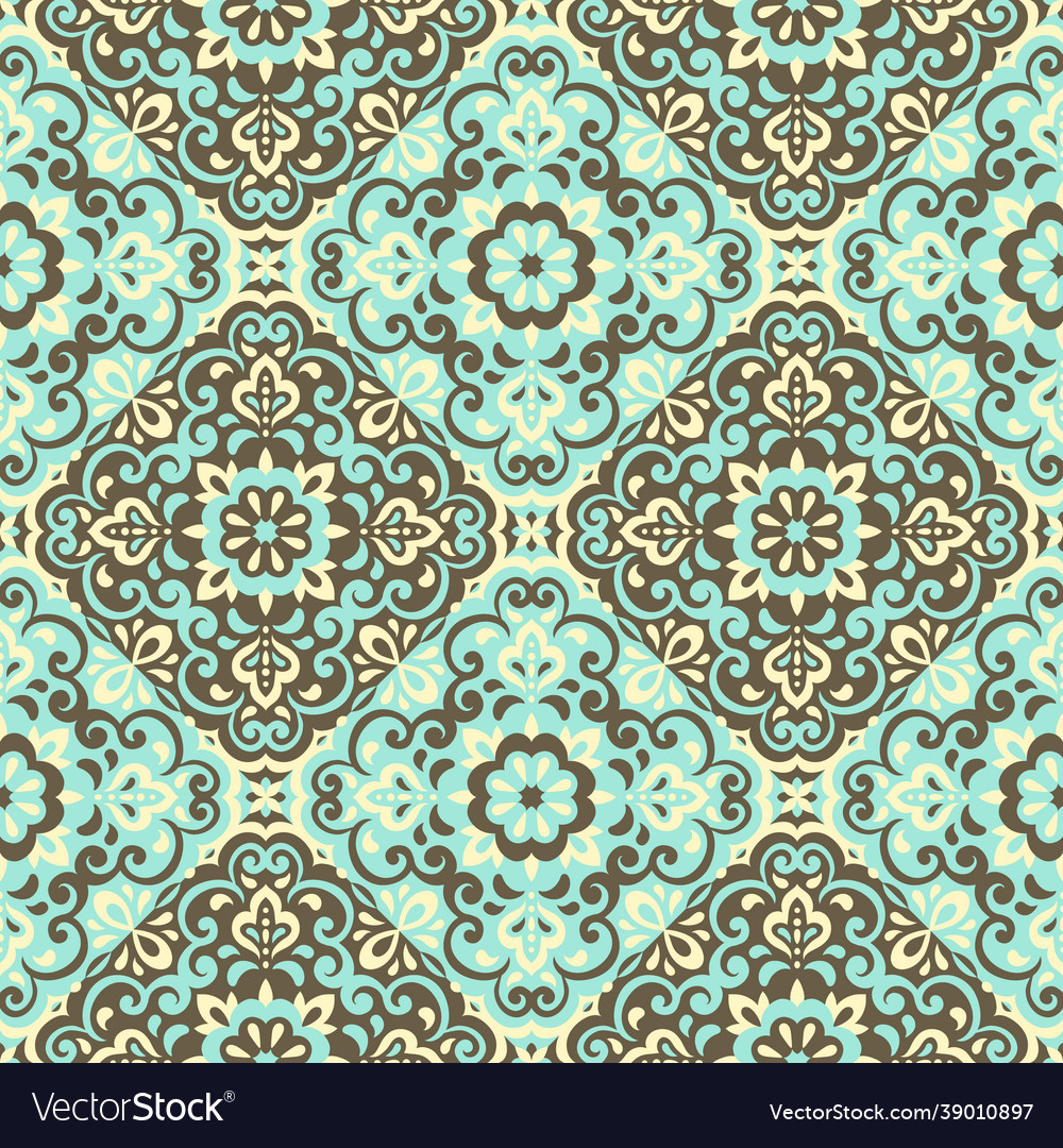 Azulejos tile seamless pattern Royalty Free Vector Image