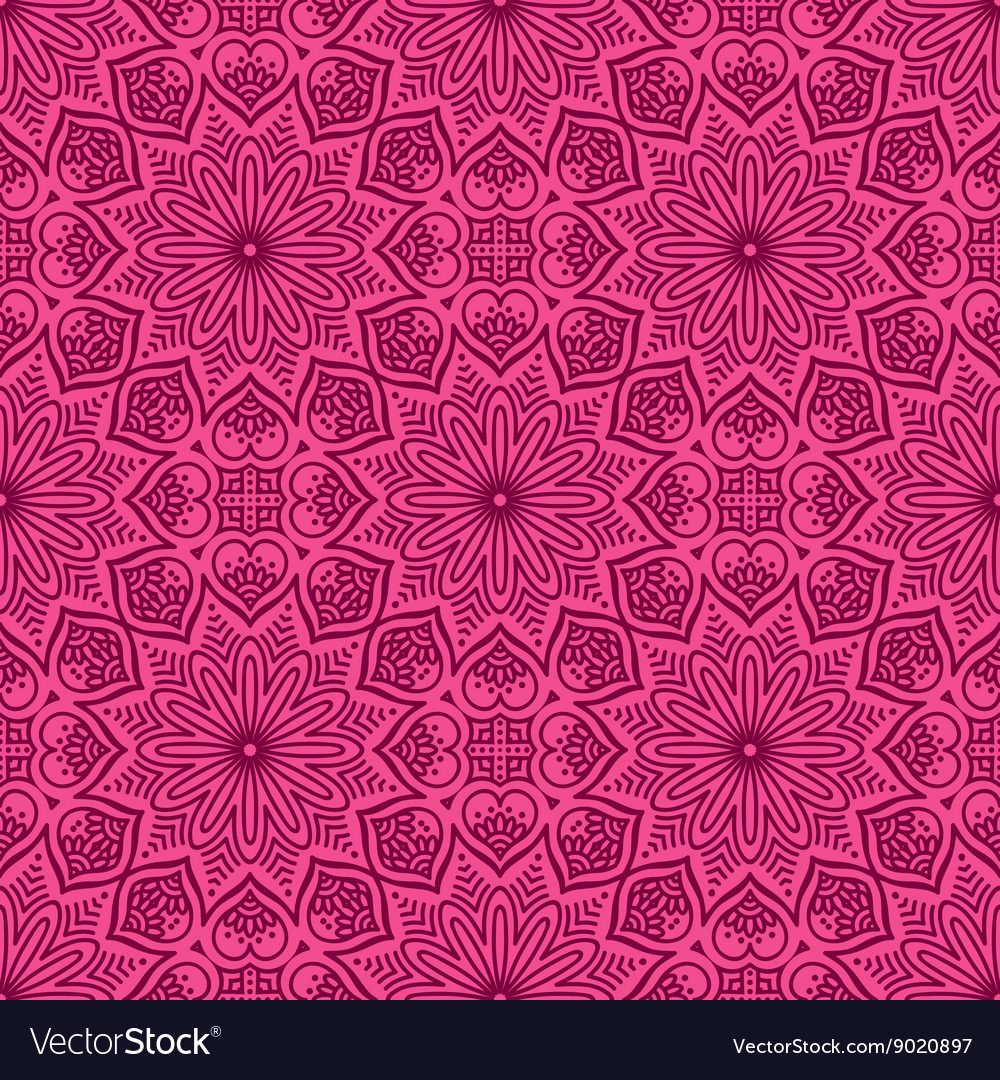 Ethnic floral seamless pattern Royalty Free Vector Image