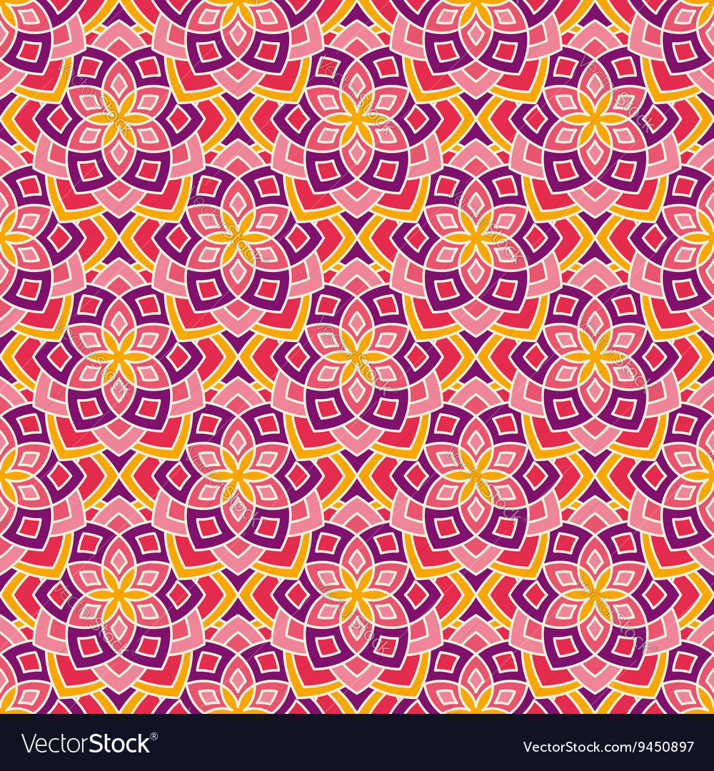 Floral pattern inspired by oriental arabesque Vector Image