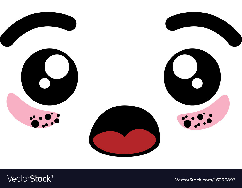 Isolated Kawaii Scared Face Cartoon Vector Design Stock Vector -  Illustration of cute, facial: 169338464