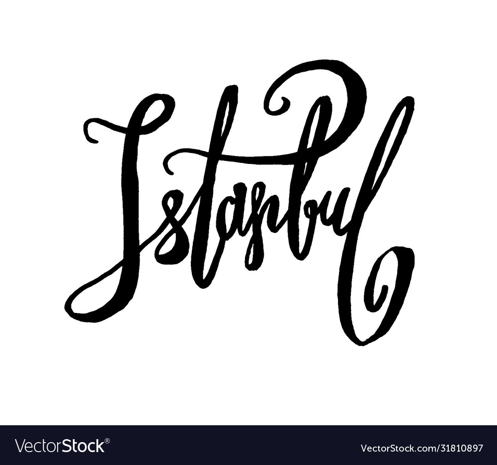 Istanbul turkey city typography lettering design Vector Image