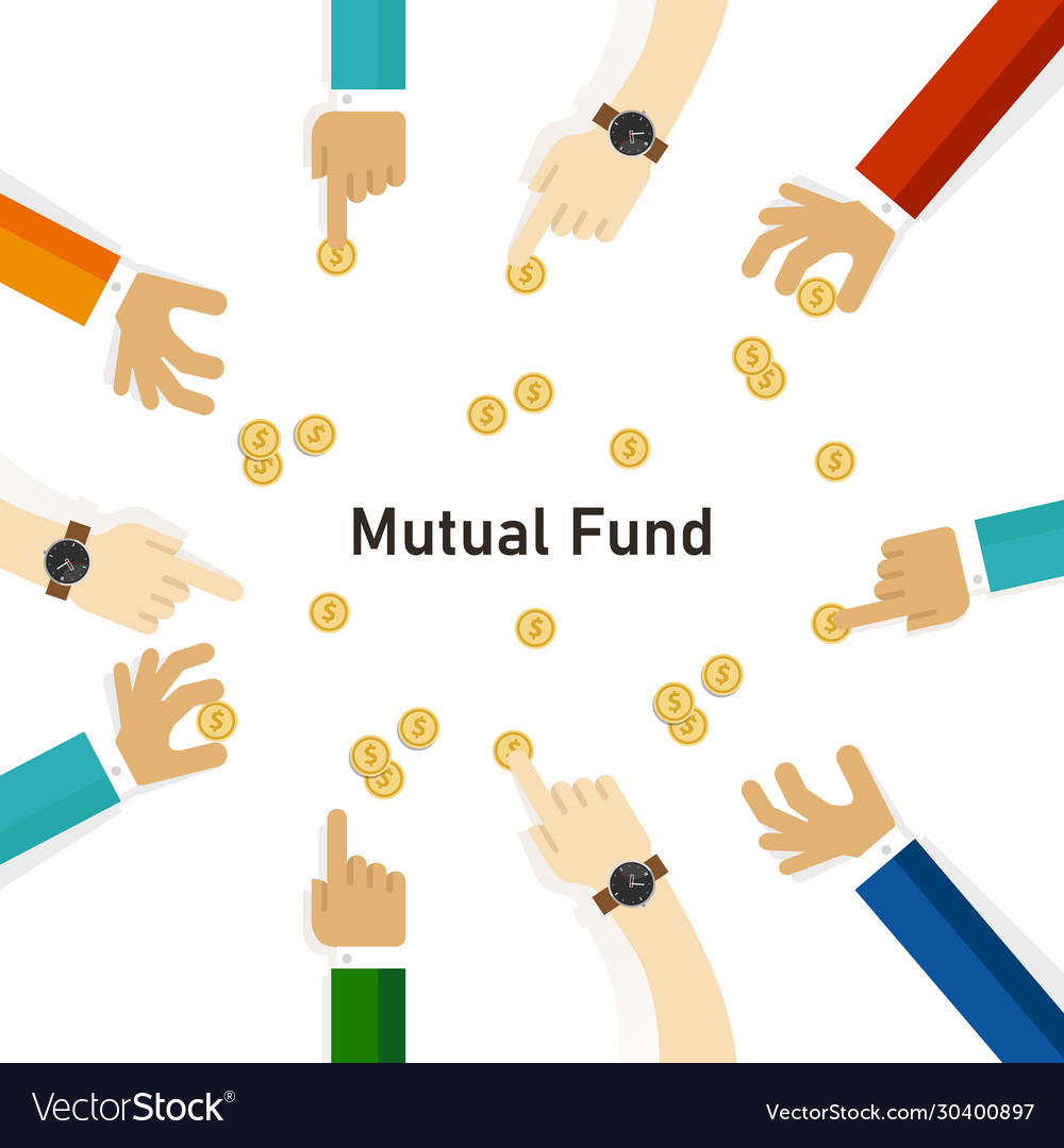 Mutual fund hand with money coin invest Royalty Free Vector