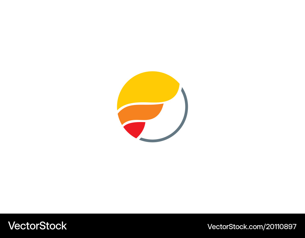 Round wave colored technology logo Royalty Free Vector Image