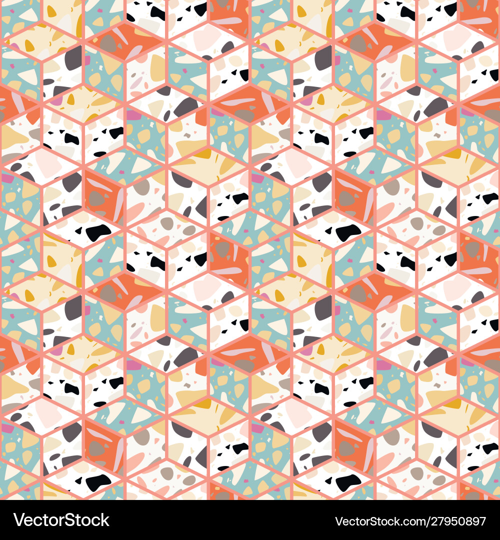Terrazzo seamless pattern design Royalty Free Vector Image