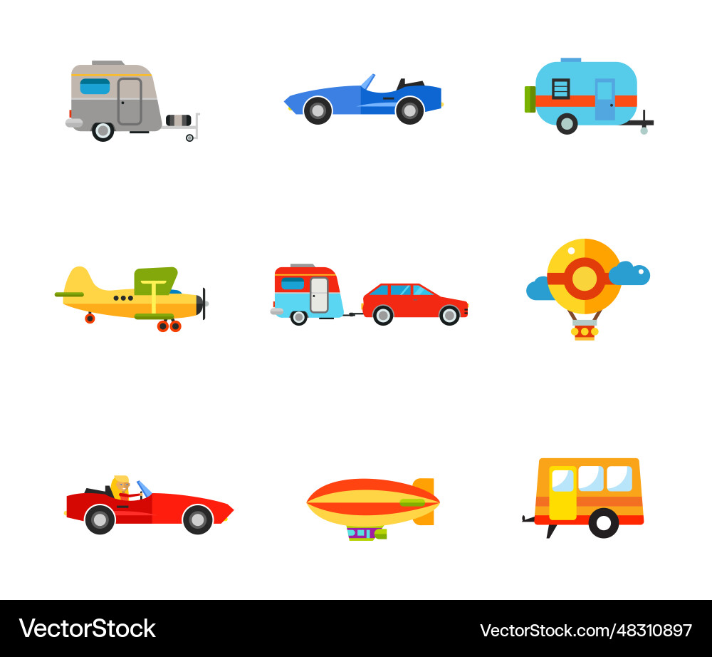 Transportation icon set Royalty Free Vector Image