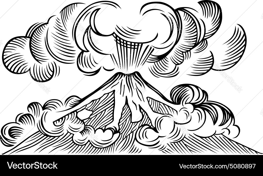 Volcano Royalty Free Vector Image - VectorStock