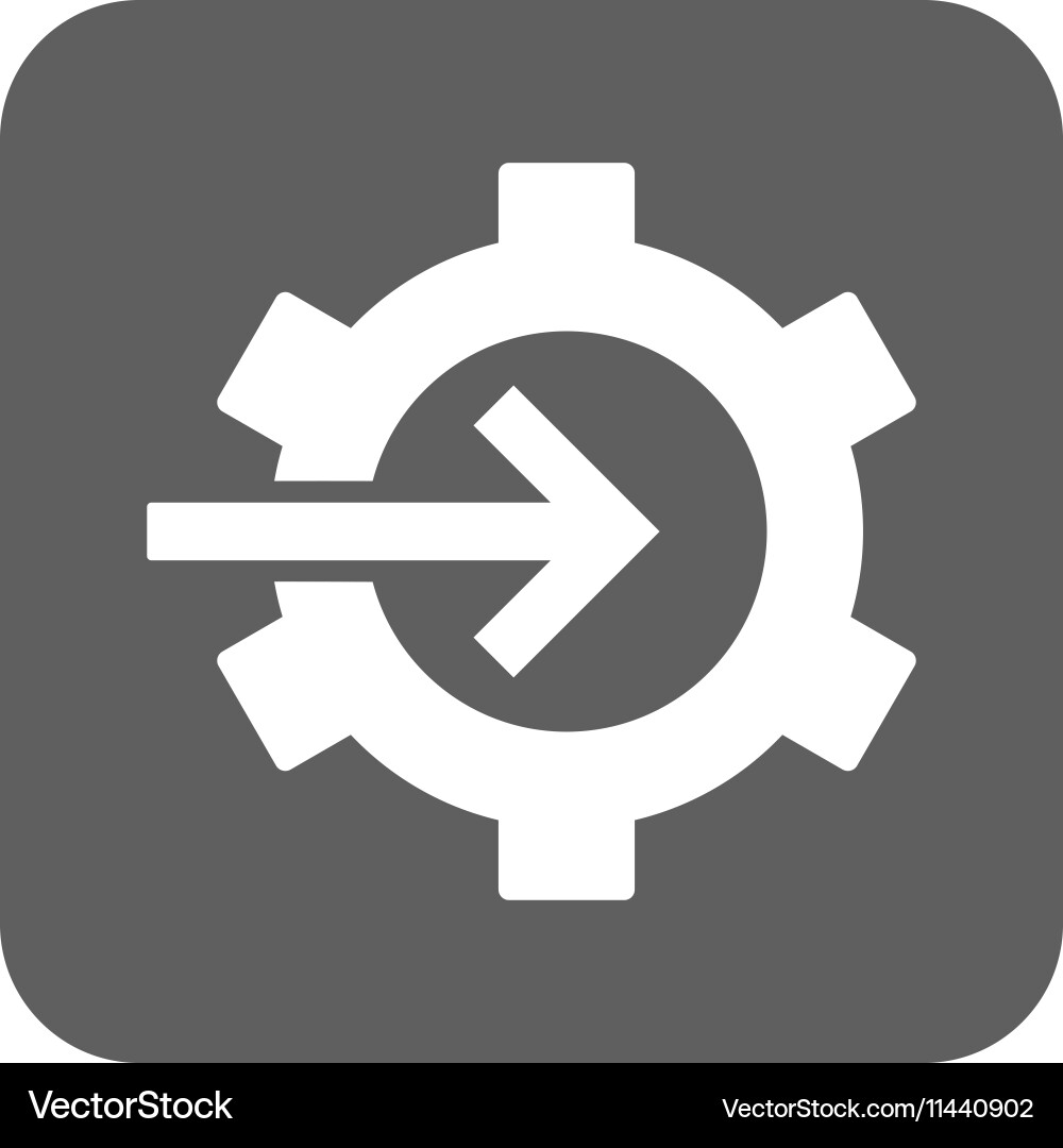 Cog integration flat squared icon Royalty Free Vector Image