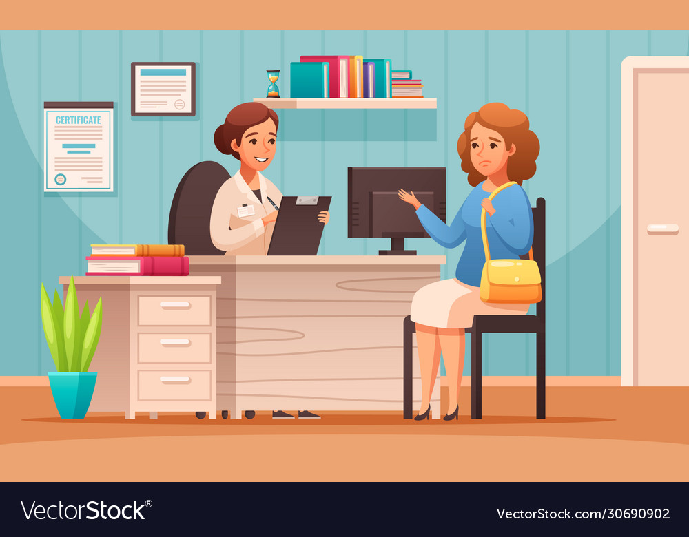 Nutritionist counseling cartoon composition Vector Image Nutritionist counseling cartoon composition Vector Image