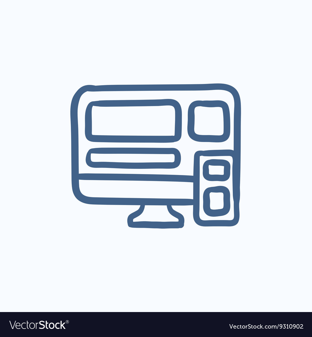 Responsive web design sketch icon Royalty Free Vector Image