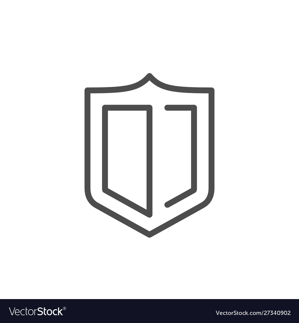 Shield line icon and security concept Royalty Free Vector