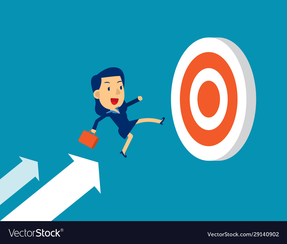 Woman into target concept business successful Vector Image