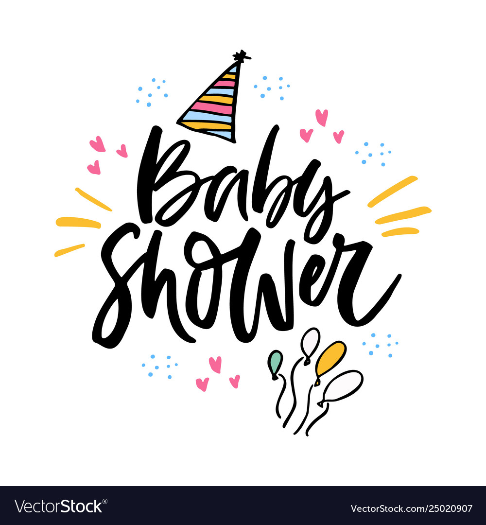 Baby shower lettering Royalty Free Vector Image