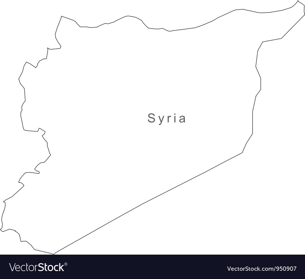 Black white syria outline map Royalty Free Vector Image