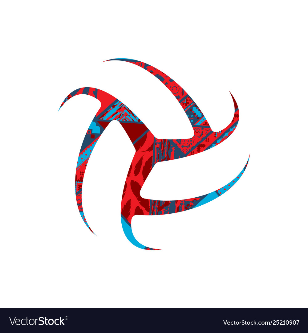Boho abstract volleyball Royalty Free Vector Image