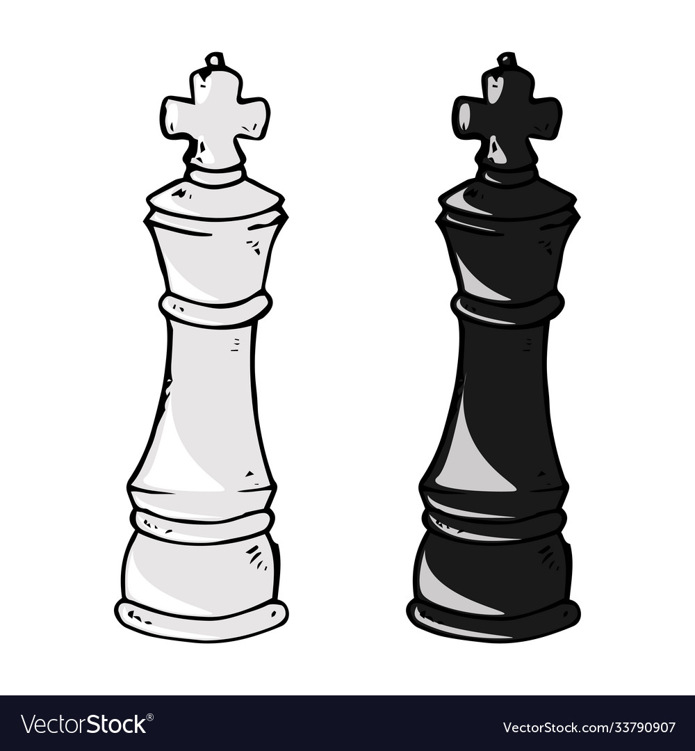 Continuous line drawing Chess pieces king Vector Stock Vector