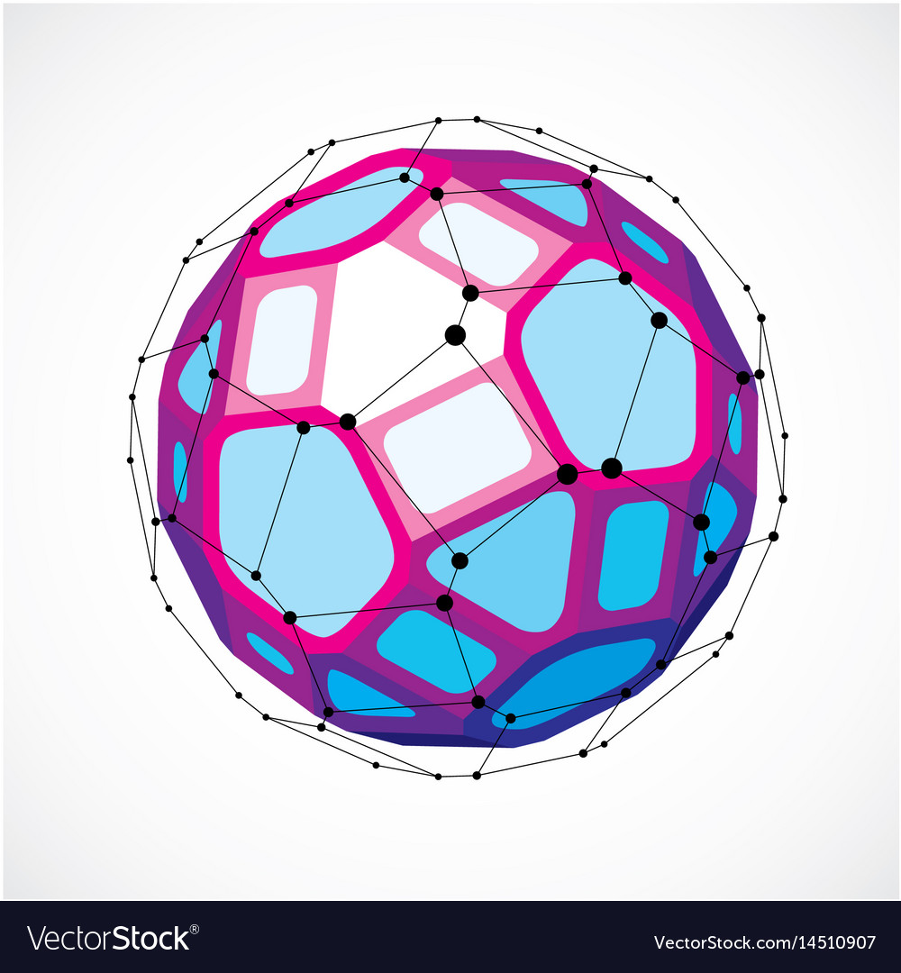 Dimensional Wireframe Low Poly Object Spherical Vector Image Dimensional Wireframe Low Poly Object Spherical Vector Image