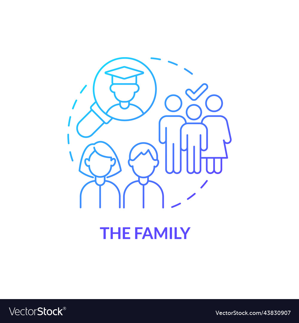 Family blue gradient concept icon Royalty Free Vector Image