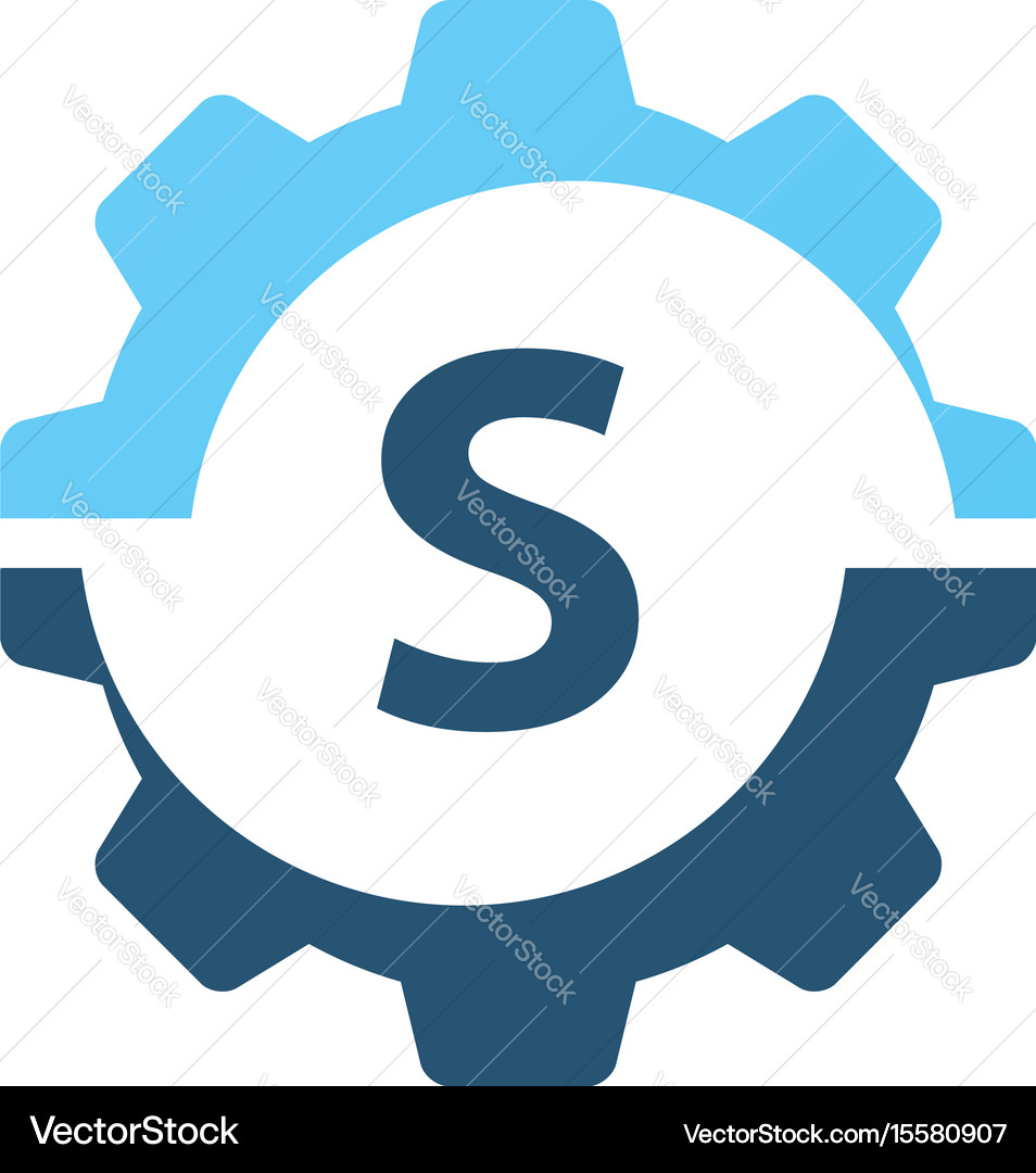 Gear solution logo initial s Royalty Free Vector Image