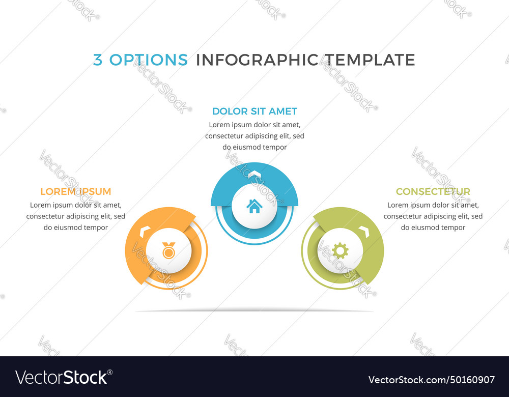 Infographic template - 3 elements Royalty Free Vector Image
