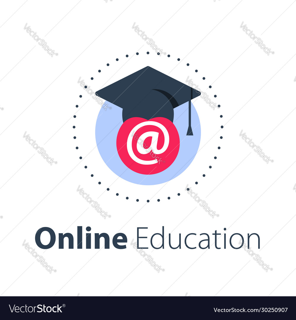 Online education distant learning Royalty Free Vector Image