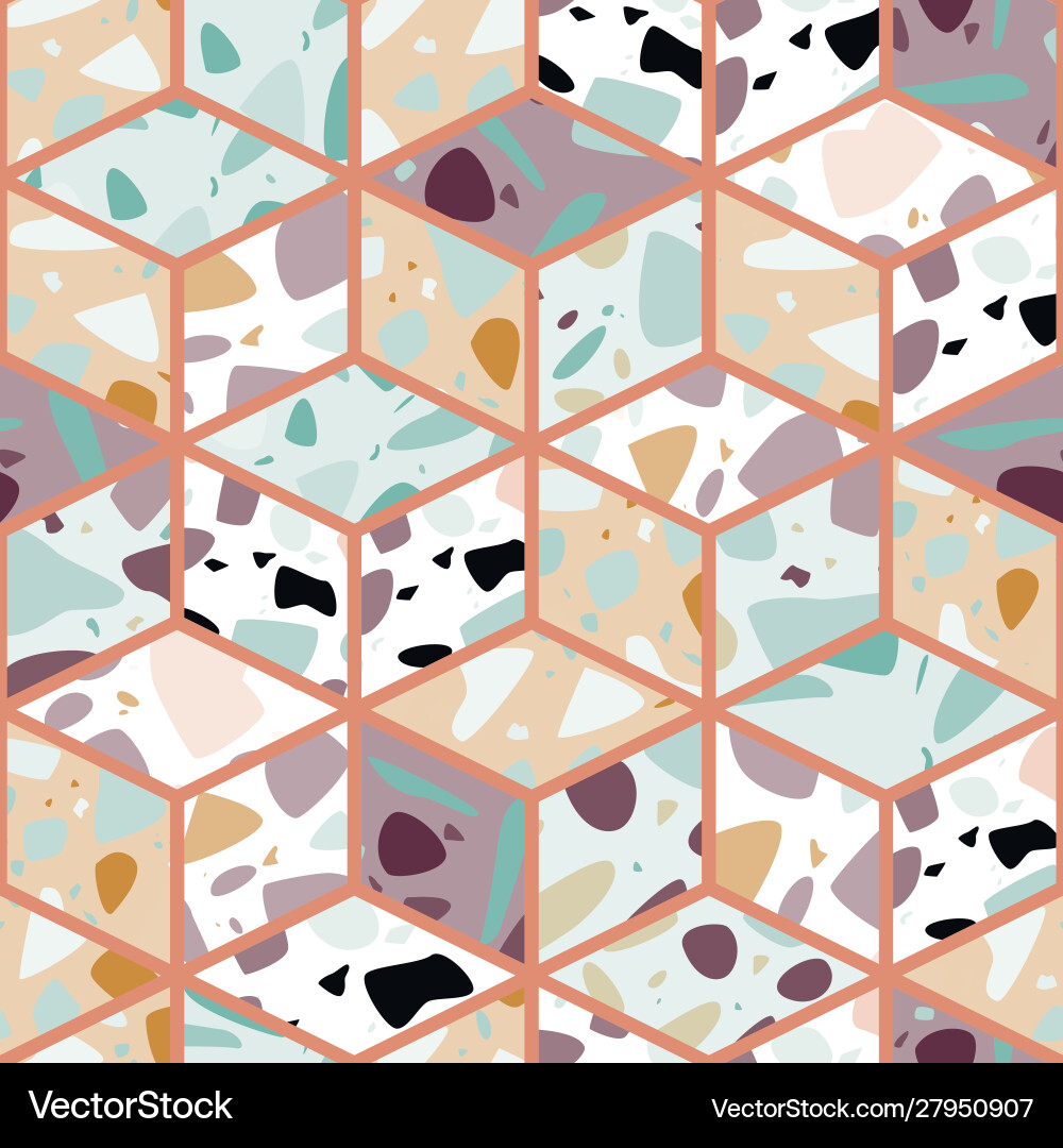 Terrazzo seamless pattern design Royalty Free Vector Image