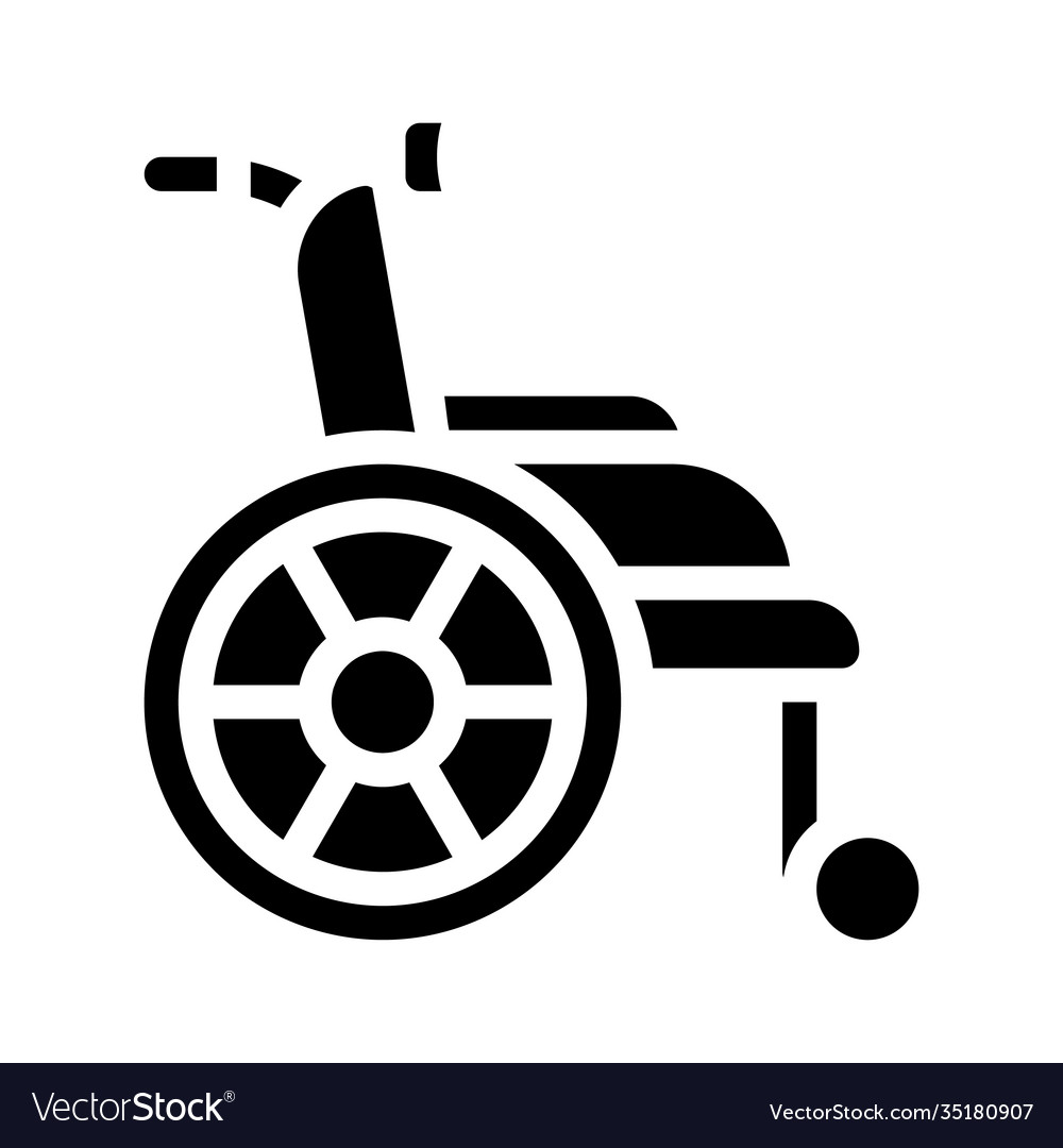 Wheelchair for patient glyph icon Royalty Free Vector Image