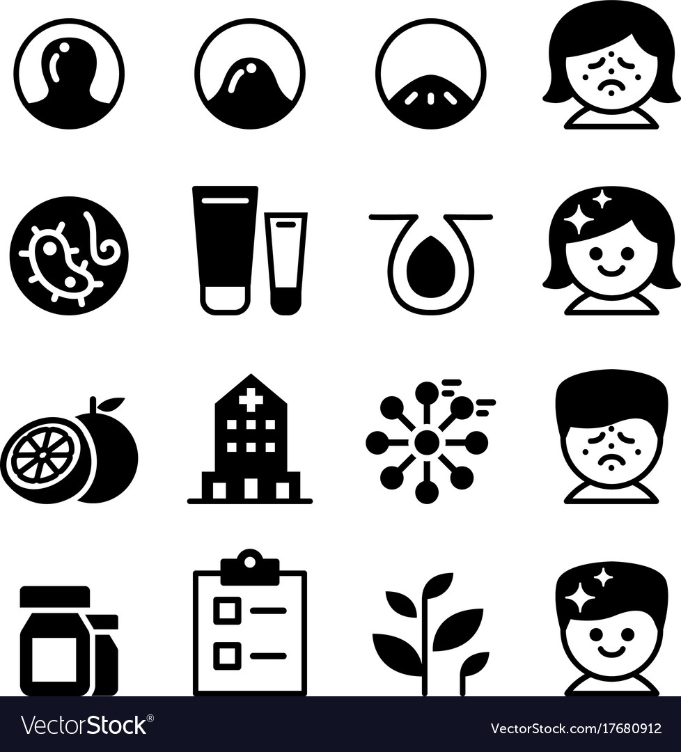 Acne icon set collection Royalty Free Vector Image