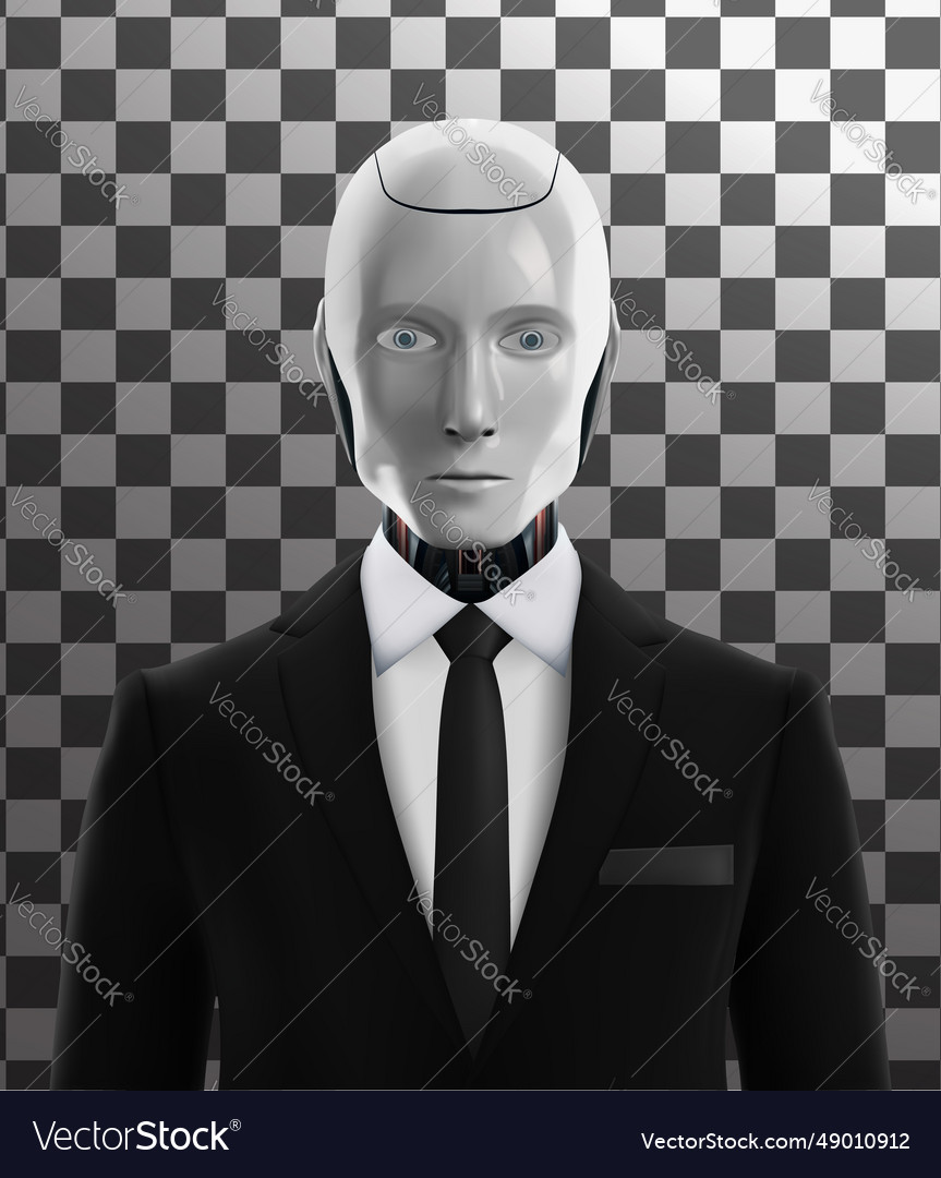 Artificial Intelligence Robot In Suit With A Tie Vector Image Artificial Intelligence Robot In Suit With A Tie Vector Image